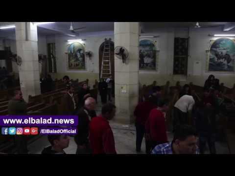 صدى البلد | رفع حطام واثار انفجار كنيسه طنطا من داخل الكنيسه