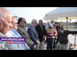 صدى البلد | رئيس المقاولون العرب يتفقد 12 عملاً فنياً في  "سمبوزيوم" النحت الدولى الأول 2017
