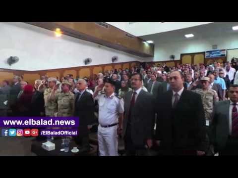 صدى البلد | ندوة مصر وتحريرسيناء تبدا بالسلام الجمهورى و والحداد على ارواح الشهداء