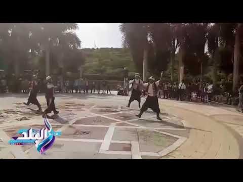 صدى البلد |طبول وعروض استعراضية بحديقة الأزهر احتفالا بالعيد