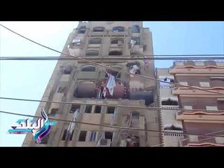 صدى البلد |  حراسة على برج الفيوم المنكوب انتظارا لقرارات النيابة