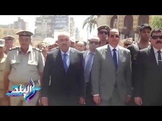 صدى البلد | المئات يشيعون جثمان الشهيد السعدى وسط هتافات تندد بالارهاب