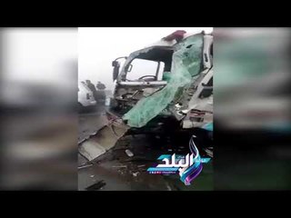 صدى البلد | حادث «الصحراوي» الذي أودي بحياة 4 وأصاب 39 آخرين في "الشبورة"