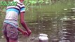 Net Fishing by a Kid in the Rural Village of Bangladesh HD