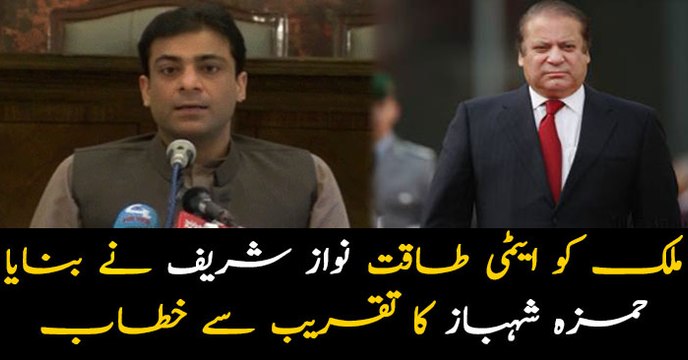 Punjab Opposition leader Hamza Shahbaz addresses ceremony