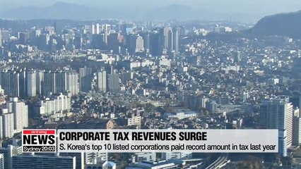 S. Korea's top 10 listed corporations paid record amount in tax last year