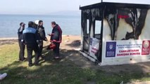 Bursa İznik Gölü Kenarındaki Cankurtaran Kulübesi Yakıldı