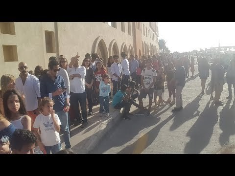 صدى البلد | زحام شديد بمارينا الجونة لمشاهدة كأس العالم