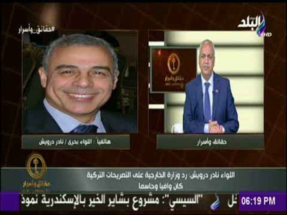 حقائق وأسرار| اللواء نادر درويش: تصريحات تركيا عن ترسيم الحدود تخالف قواعد القانون الدولى