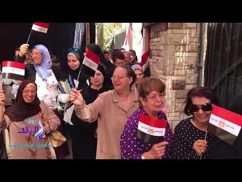 صدى البلد - انتخابات الرئاسة | زغاريد وهتافات تحيا مصر بمصر الجديدة