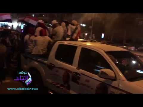 صدى البلد | اطلاق ألعاب نارية وشماريخ فى شارع الحجاز احتفالا بالانتخابات الرئاسية