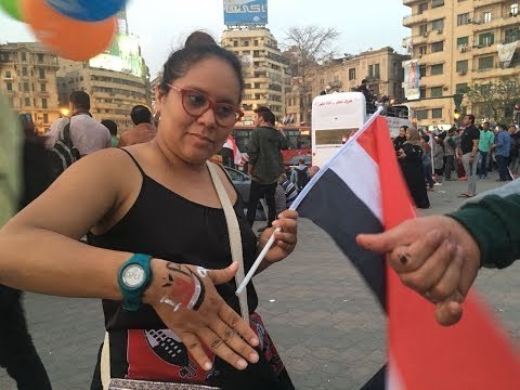 صدى البلد - نتائج انتخابات الرئاسة| السياح يشاركون المصريين الاحتفال بفوز السيسي في التحرير