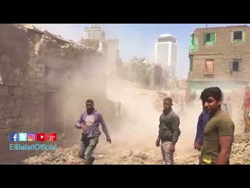 صدى البلد |  أعمال هدم عقارات مثلث ماسبيرو