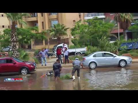 صدى البلد | الجراجات الارضية تغرق فى مياة الامطار بالتجمع الخامس