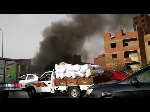 صدى البلد | حريق في كابلات كهرباء بجوار دائري صفط اللبن