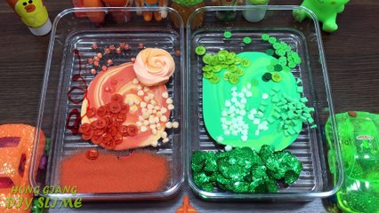 Mixing Random Things Into Clear Slime ! Orange Vs Green Special Series Part 10!