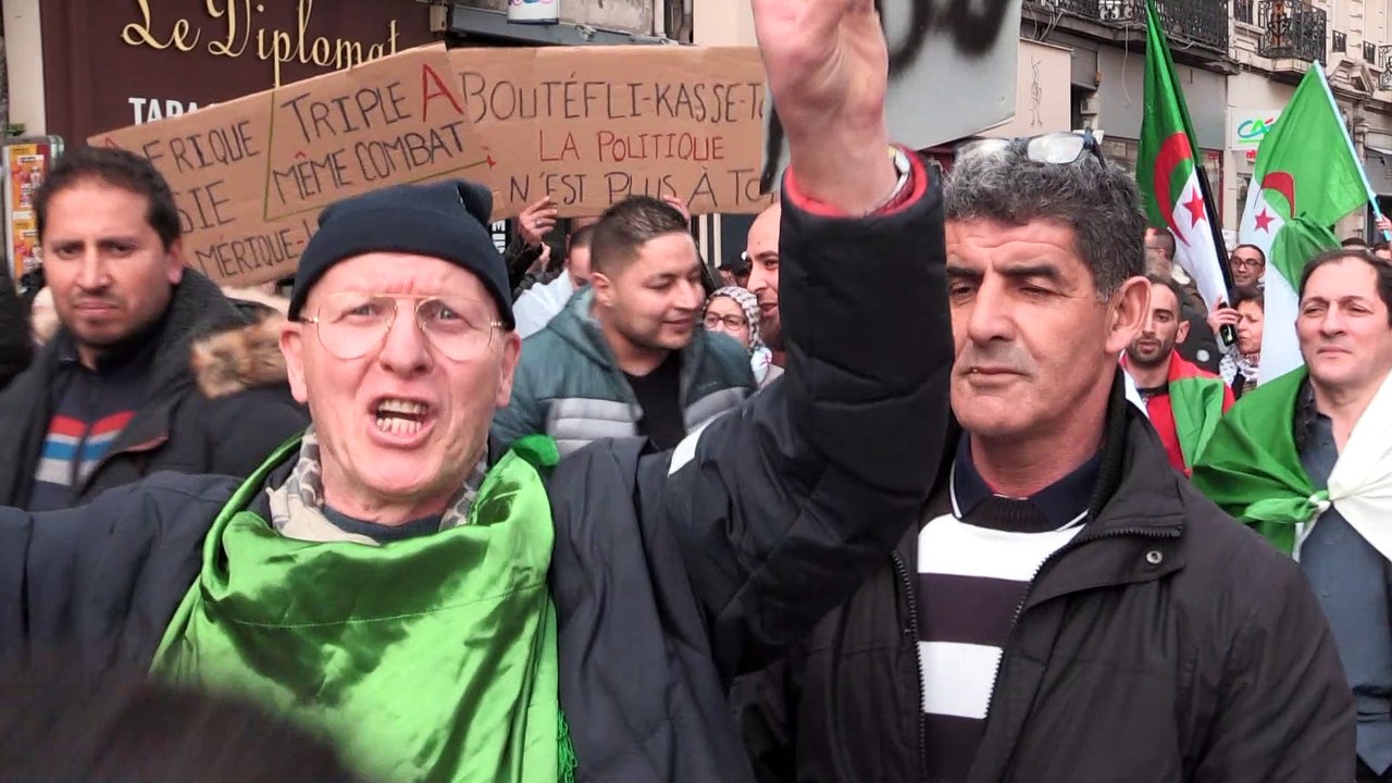 600 PERSONNES A SAINT-ETIENNE POUR DIRE NON AU 5ÈME MANDAT DU PRÉSIDENT ALGÉRIEN
