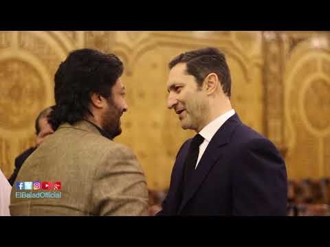 صدى البلد | علاء مبارك في عزاء والدة تامر عبد المنعم