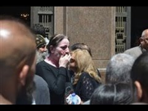 صدى البلد | إنهيار وبكاء بجنازة الراحل أمجد بليغ بكنيسة مارجرجس بالقللى