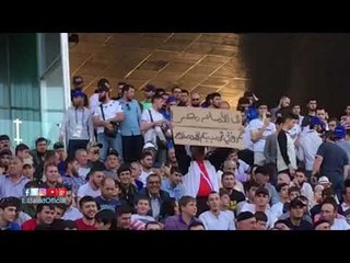 صدى البلد | لافتات محمد صلاح تزين مدرجات جروزني في تدريبات المنتخب