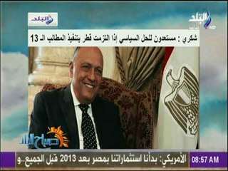 صباح البلد - شكري : مستعدون للحل السياسي إذا التزمت قطر بتنفيذ المطالب الـ 13