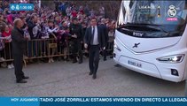 Sergio Ramos, durante la llegada del Real Madrid al José Zorrilla