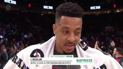 CJ McCollum talks after win over Suns