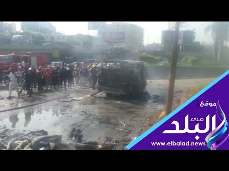 صدى البلد | شهود عيان يروون تفاصيل حريق سيارتين كوبرى اكتوبر