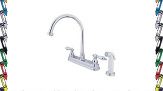 Kingston Brass KB3751AL Deck Mount 8 Center Kitchen Faucet Metal Lever Handle with White