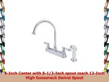 Kingston Brass KB3751AL Deck Mount 8 Center Kitchen Faucet Metal Lever Handle with White