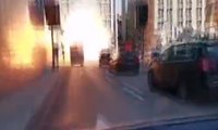 İsveç'te otobüsteki patlama kamerada