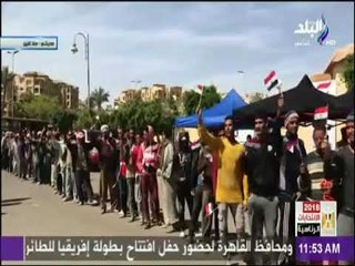 شاهد طابور انتخابات الرئاسية بمنطقة مدينتي اكبر من مساحة قطر