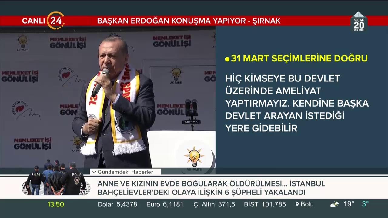 Cumhurbaşkanı Erdoğan Şırnak'ta