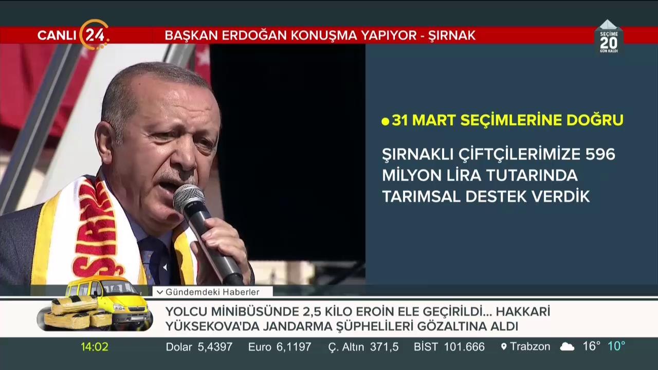 Cumhurbaşkanı Erdoğan Şırnak'ta