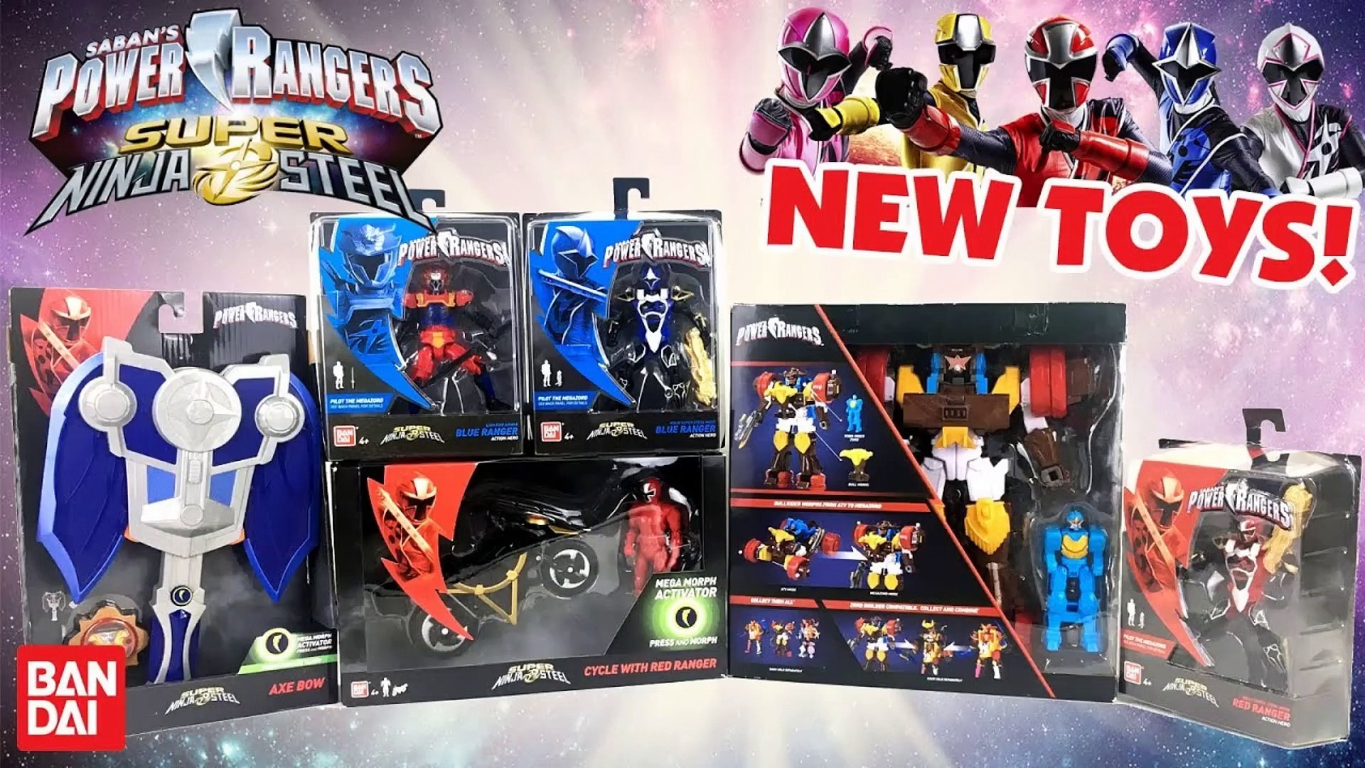 Power Rangers Super Ninja Steel Toy Haul Bullrider Megazord Axe Bow ||  Keith's Toy Box - video Dailymotion