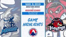 AHL Rockford Icehogs 1 at Manitoba Moose 2 (OT)