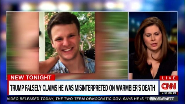 Donald Trump falsely claims he was misinterpreted on Warmbier's death. #DonaldTrump #News #ErinBurnett @ErinBurnett