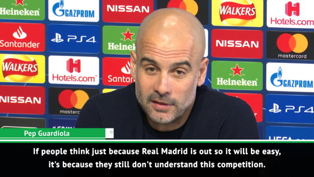 Just because Real Madrid are out doesn't mean it's easy to win - Guardiola