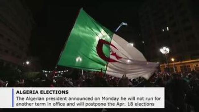 Algerian president decides not to run for 5th term, postpones elections