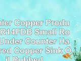 Premier Copper Products LR14FDB Small Round Under Counter Hammered Copper Sink Oil Rubbed