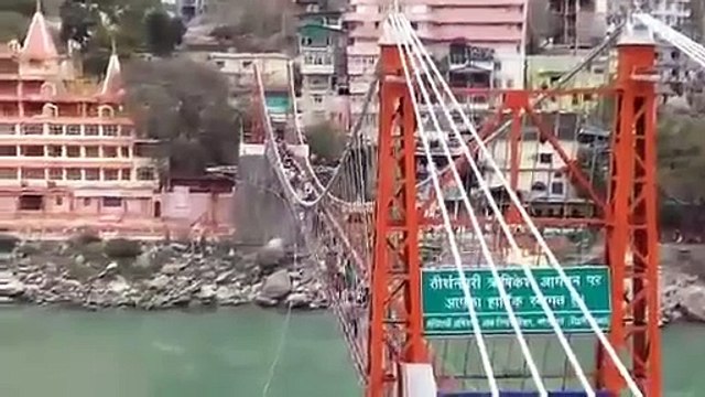 Laxman Jhula Bridge in Rishikesh, Uttarakhand