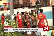 Jesús María: un anciano murió en incendio que consumió varias casas