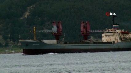 Rus askeri kargo gemisi Çanakkale Boğazı’ndan geçti