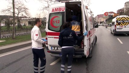Bariyerlere çarpan otomobilin motoru metrelerce uzağa uçtu