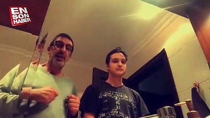 Cem Özer oğluna sakal tıraşı olmayı öğretti