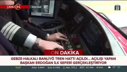 Başkan Erdoğan, Gebze-Halkalı hattının ilk seferinin startını verdi