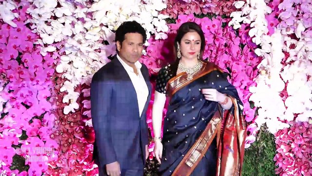 Sachin Tendulkar & Anjali Tendulkar At Akash Ambani & Shloka Ambani's Grand Reception Party