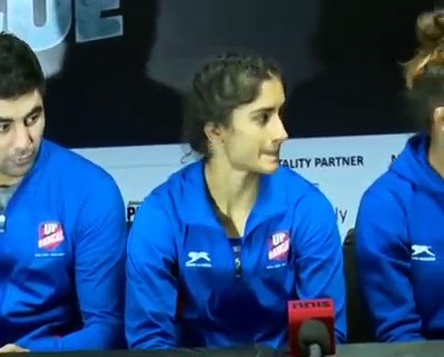 PWL 3 Day 7_ UP Dangal wrestlers briefing the Media over the victory