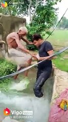 Young man VS old man fight