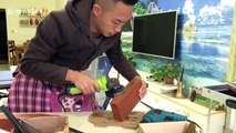 This man in China crafts DIY flutes from bricks, a plastic pipe and a bicycle pump